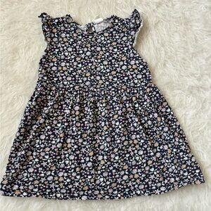 H&M Navy Ditsy Floral Cotton Dress with Pink & White Accents